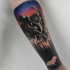 Tetování ve stylu realistic. Motiv zvířata. Střední kérka. Tetovala Alesia Habartová.