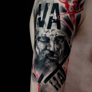 Tetování ve stylu realistic. Motiv lidé. Střední kérka. Tetoval Jan Kobler.