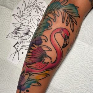 Tetování ve stylu neotraditional. Motiv zvířata. Střední kérka. Tetovala July Kačerová.