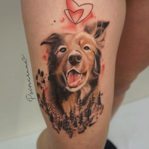 Tetování ve stylu realistic. Motiv zvířata. Střední kérka. Tetovala Adéla Velková.