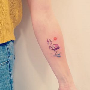 Tetování ve stylu watercolor. Motiv zvířata. Mini kérka. Tetovala Štěpánka Tatíčková.