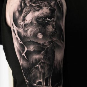 Tetování ve stylu black and grey, realistic. Motiv zvířata. Střední kérka. Tetoval Miroslav Skokanič.