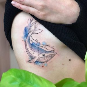 Tetování ve stylu watercolor. Motiv zvířata. Malá kérka. Tetovala Bublina.