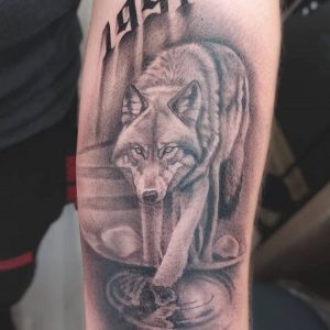 Tetování ve stylu realistic. Motiv zvířata. Střední kérka. Tetovala Kristýna Pražáková.