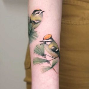 Tetování ve stylu realistic, watercolor. Motiv zvířata. Malá kérka. Tetovala Martina Hamanová.