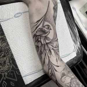 Tetování ve stylu blackwork, dotwork. Motiv zvířata. Malá kérka. Tetoval Peter Ciriak.