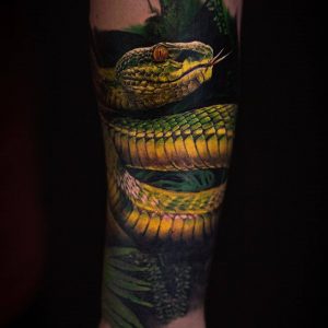 Tetování ve stylu realistic. Motiv zvířata. Střední kérka. Tetoval Petr Karlik.