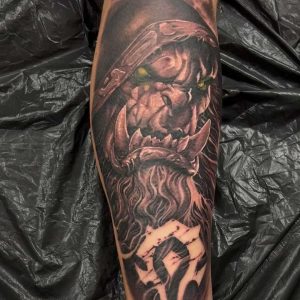 Tetování ve stylu realistic. Motiv fantasy. Střední kérka. Tetoval Judas Tattoo.